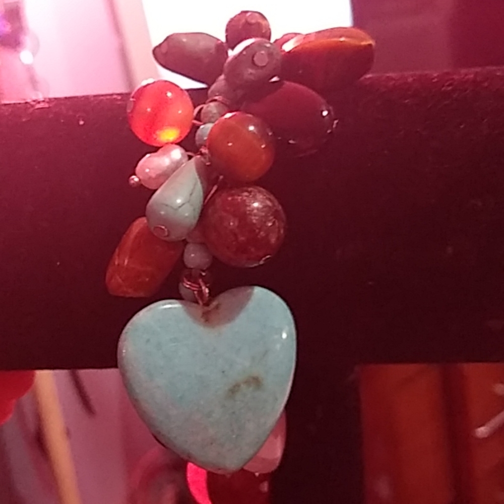 Turquoise blue beaded bracelet